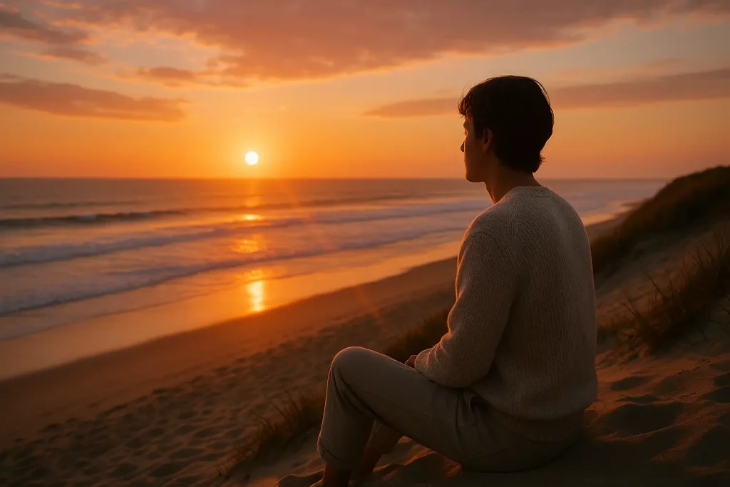 serenite au coucher de soleil
