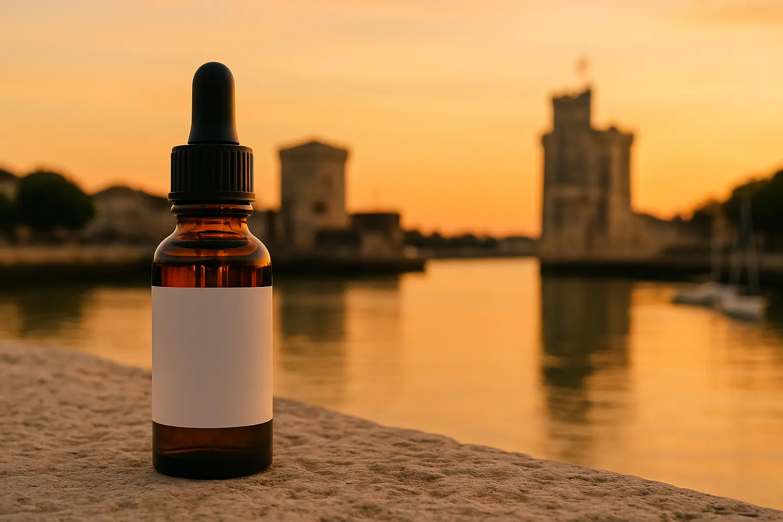huile cbd la rochelle au coucher du soleil