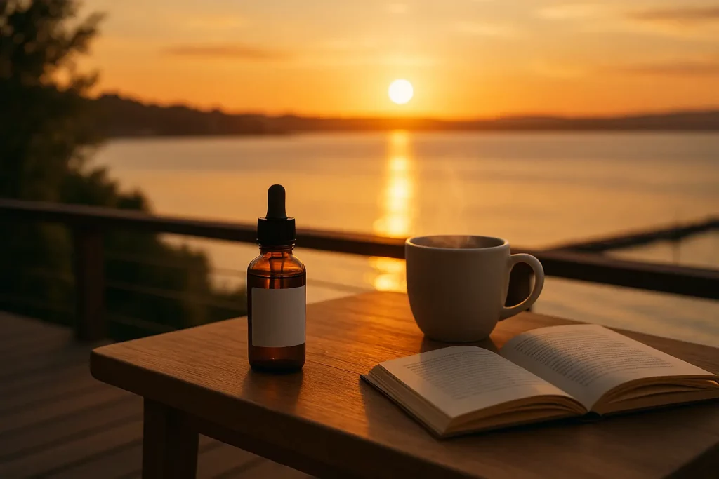 serenite cbd detente au coucher du soleil a la teste